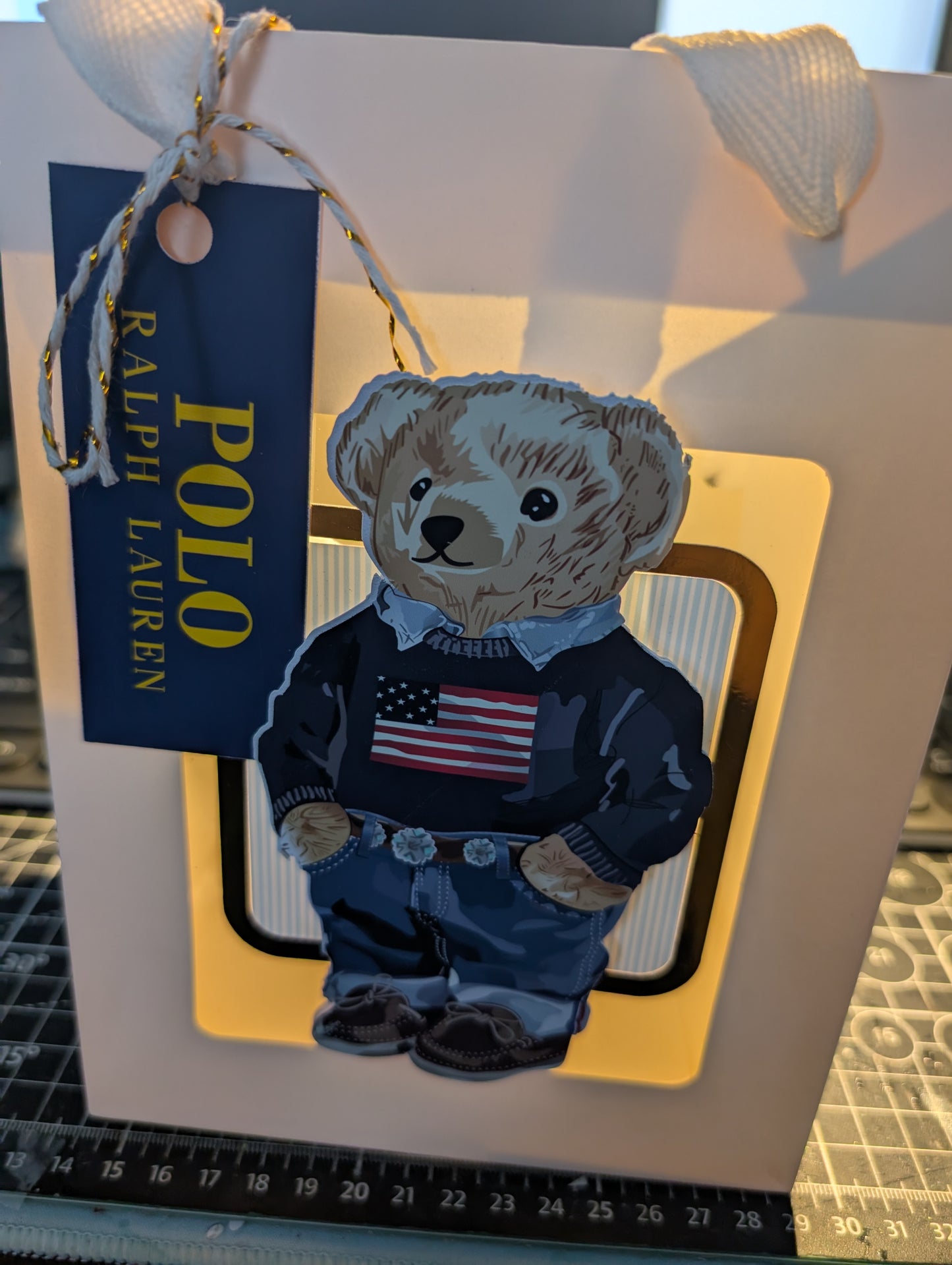 Polo Inspired Gift Bag/Party Favor (choice of bear) 8'H x6"Wx 4"D