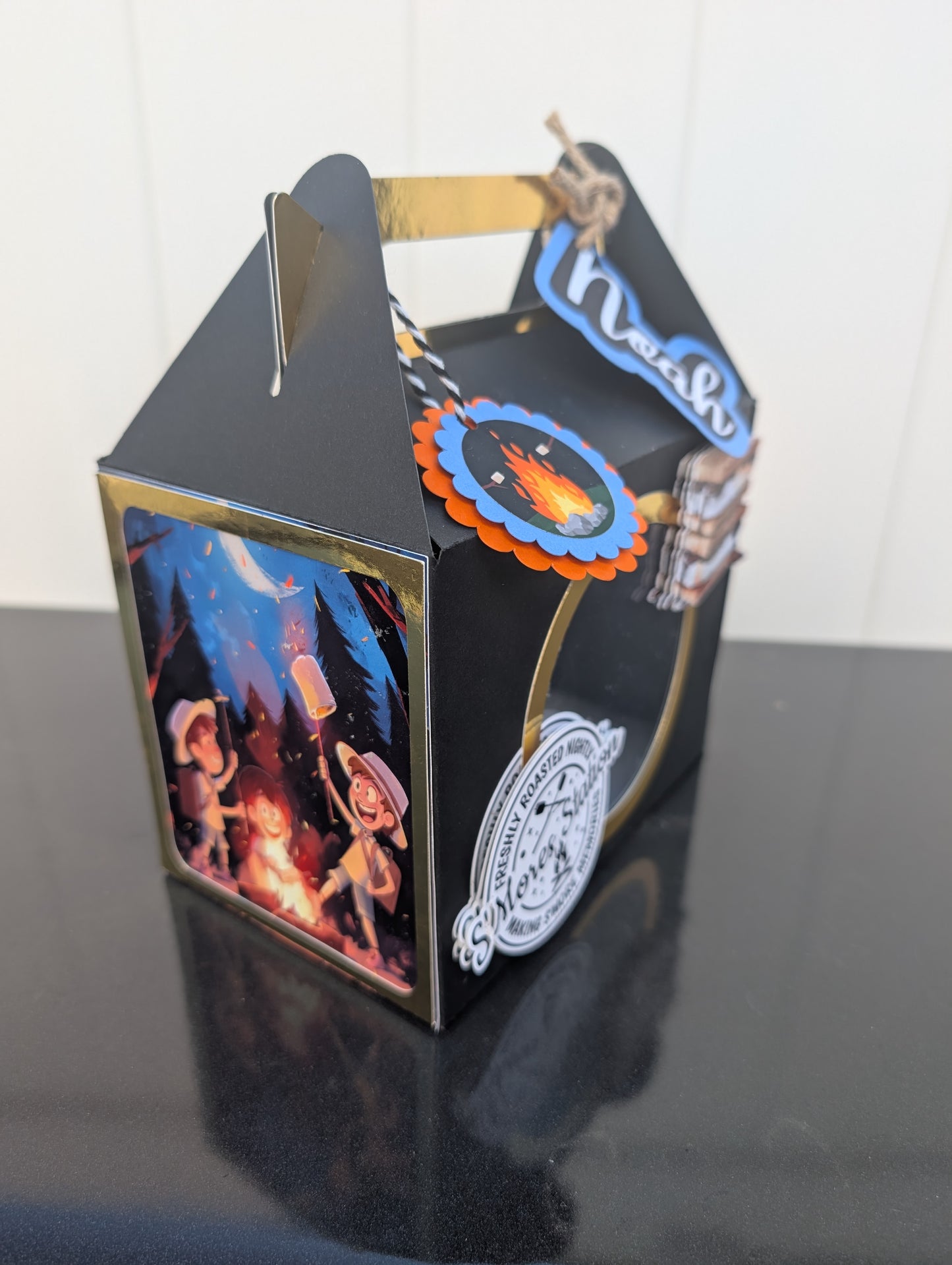 Take-a-long S'mores Box w/Personalized Name Tag