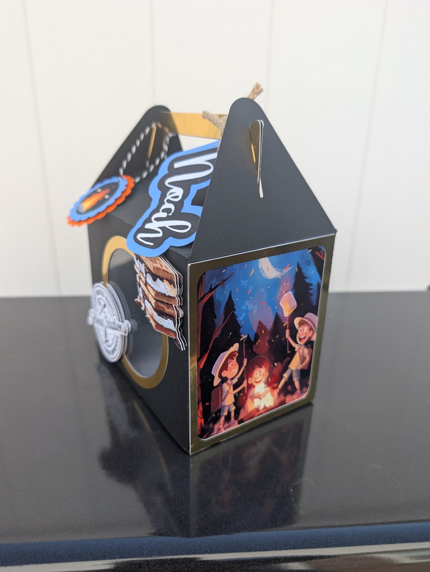 Take-a-long S'mores Box w/Personalized Name Tag